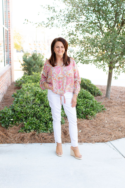 Paisley Printed Long Sleeve Top