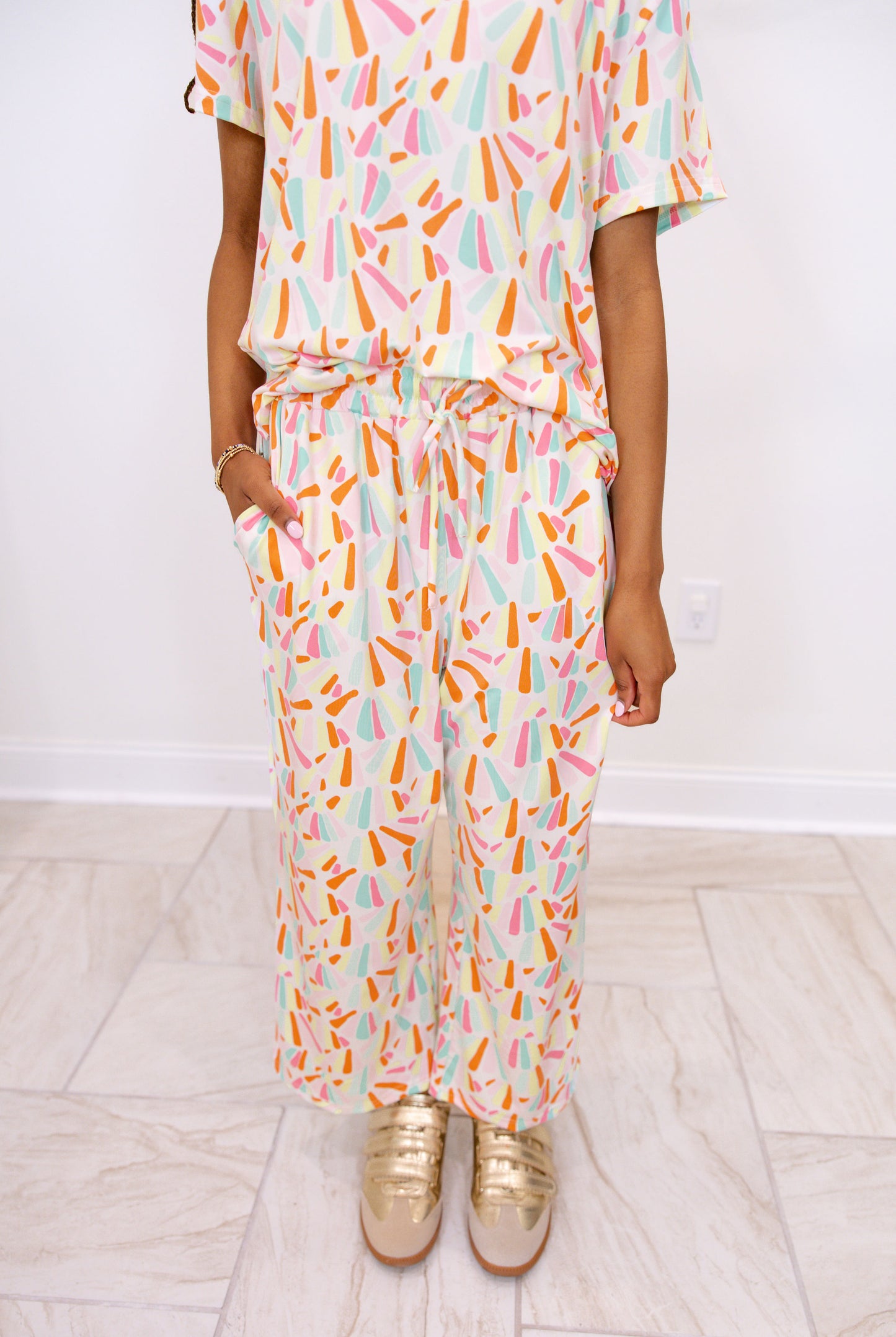 Alli Pajama Cropped Pants Set