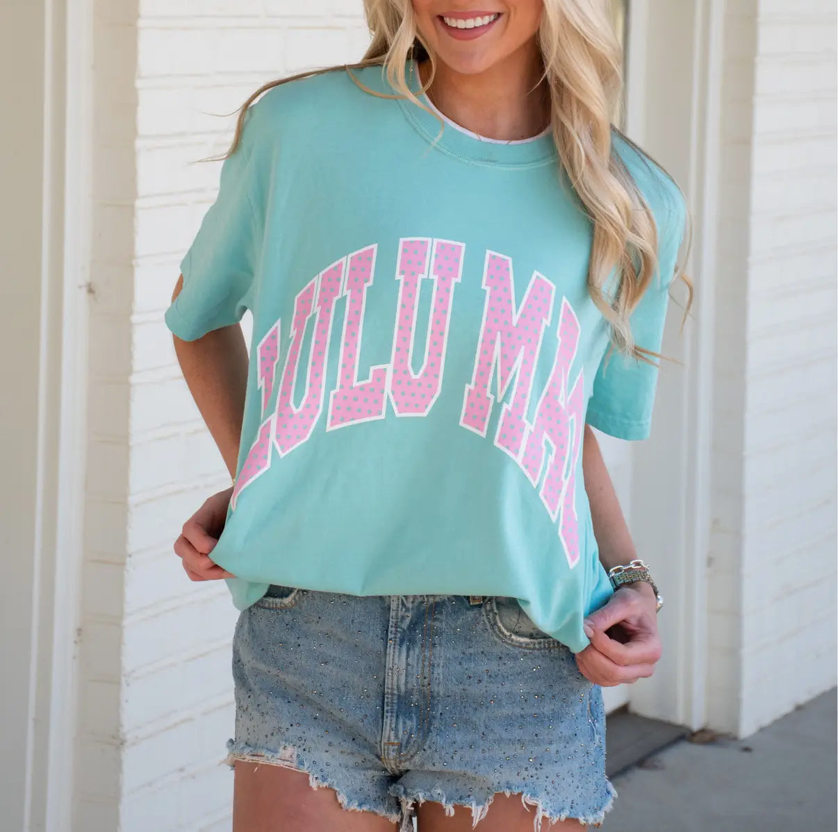 Lulu Mac Polka Dot Mint T-shirt