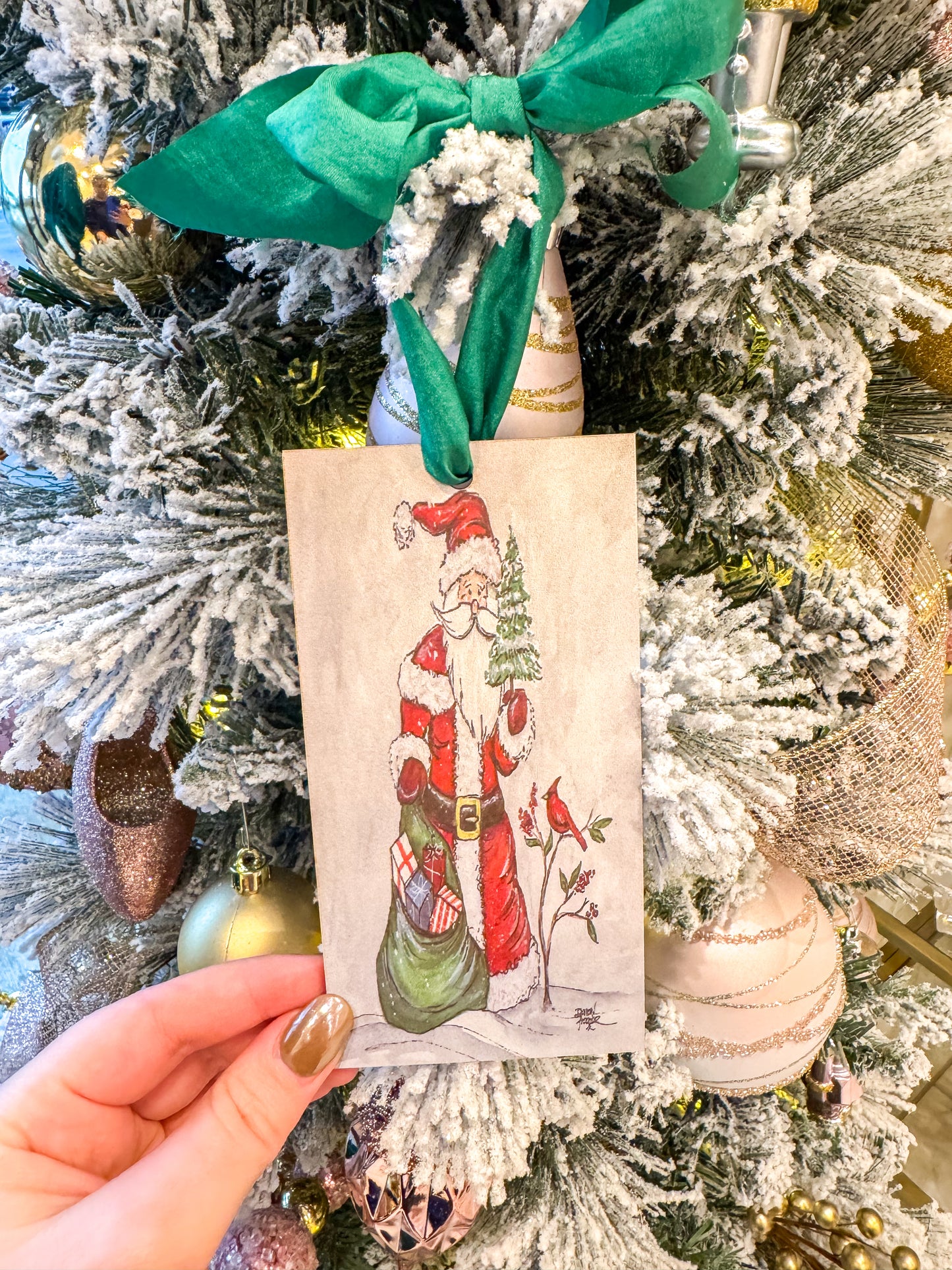 Santa with Tree Ornament