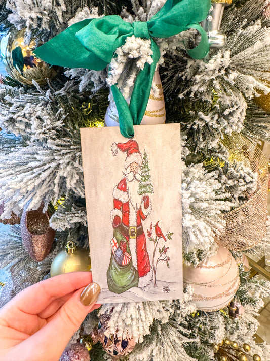 Santa with Tree Ornament