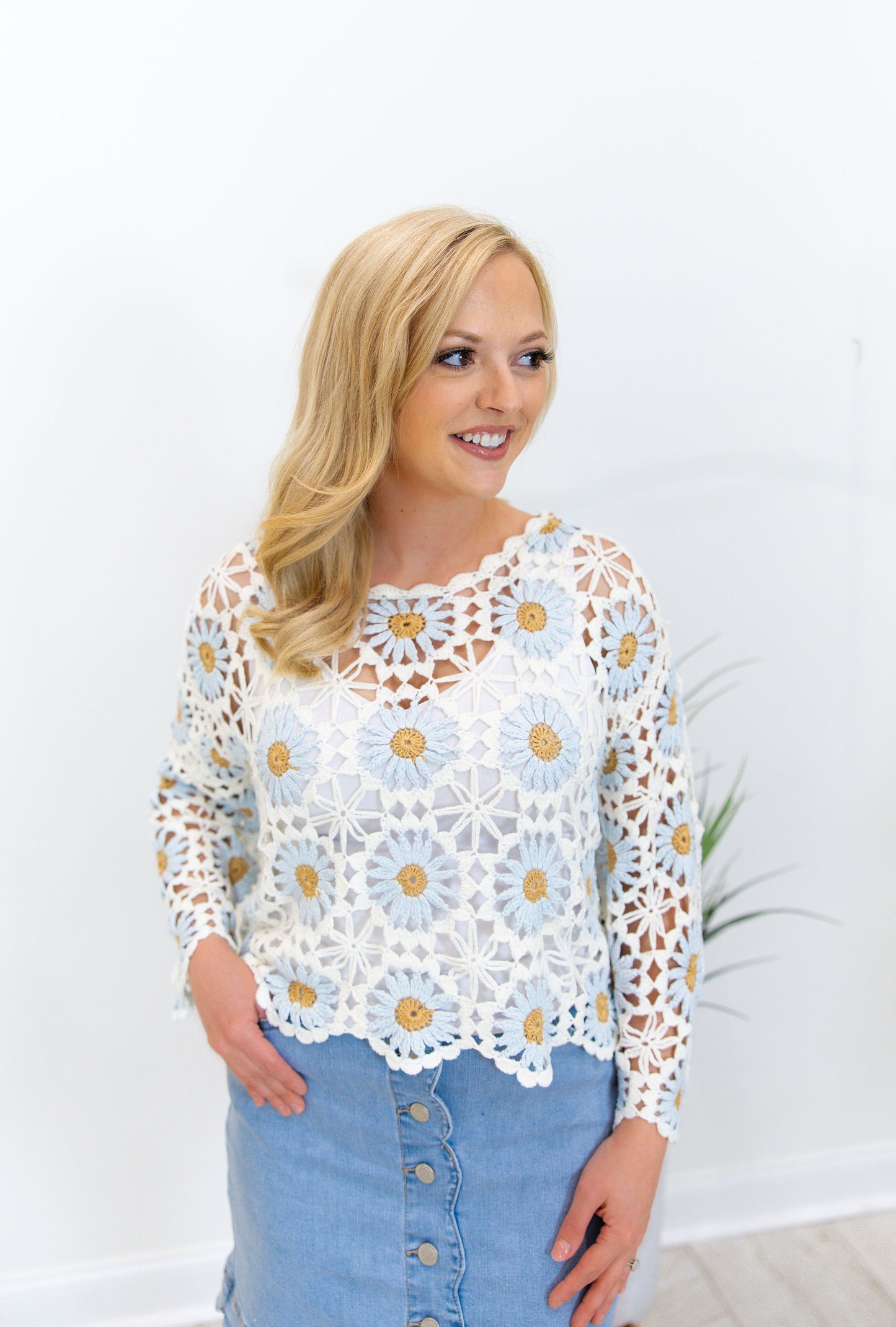 Crochet Sweater-Powder