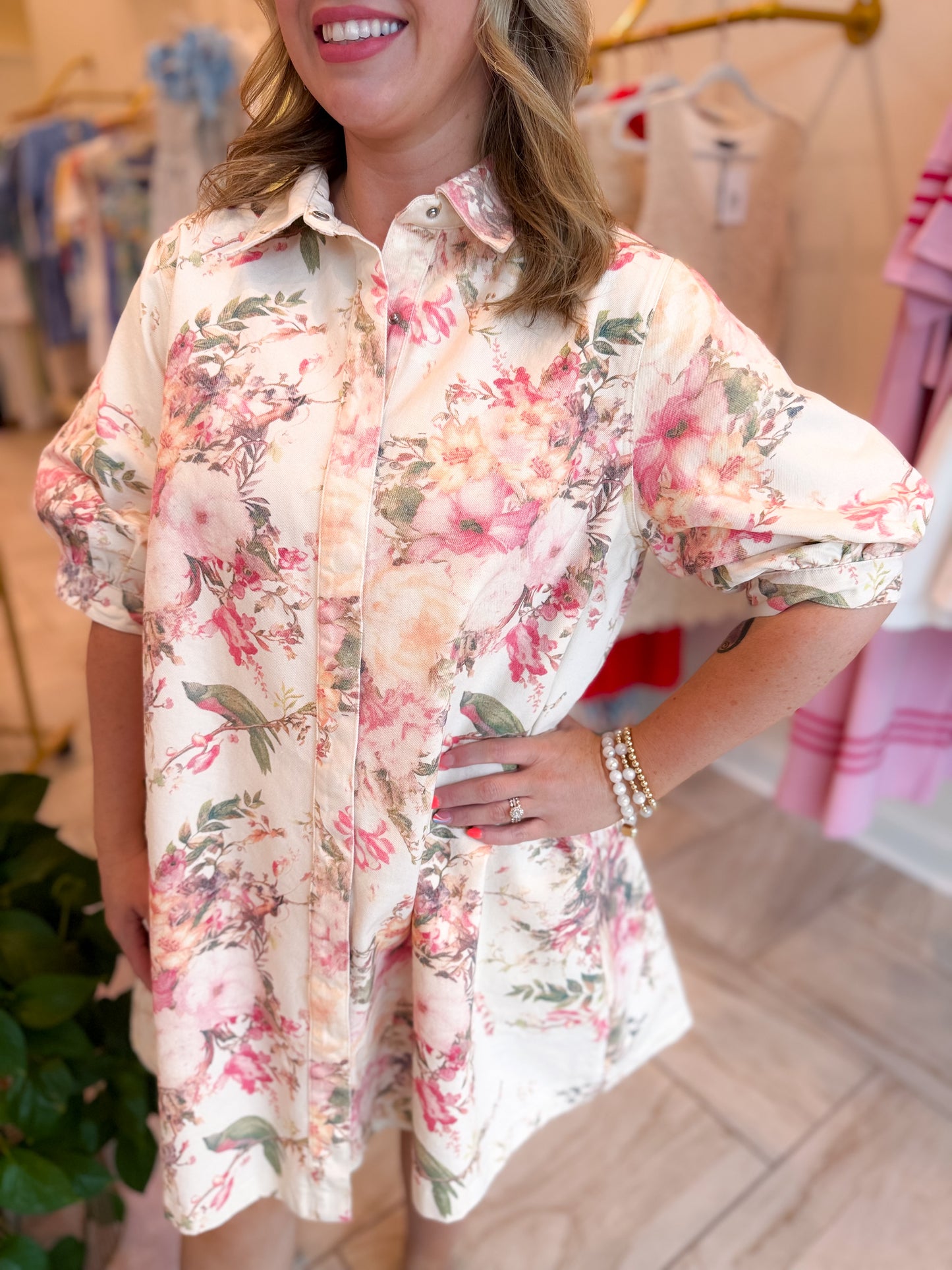 Denim Floral Dress