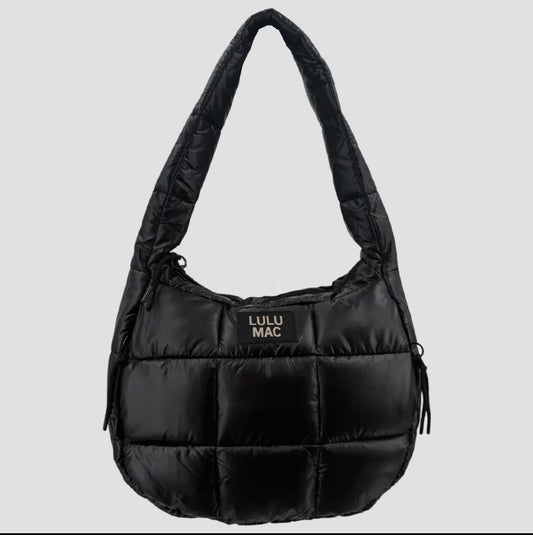Lulu Mac Matte Black  Puffer Metallic Tote