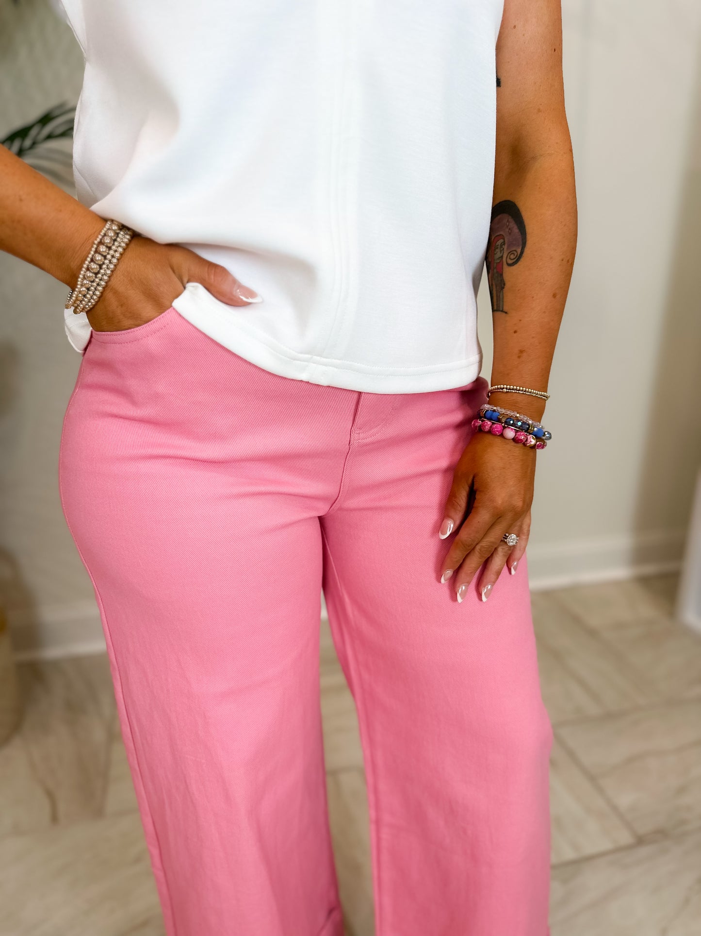 Pink Cuff Pants