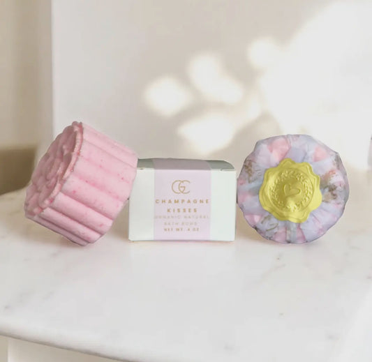 Champagne Kisses Melt Away Stress Coconut Milk Magnesium Bath Bombs