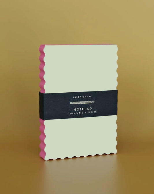 Mini Wave Shaped Notepad Citron + Hot Coral Edge
