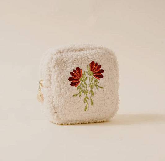 Square Fall Floral Teddy Pouch