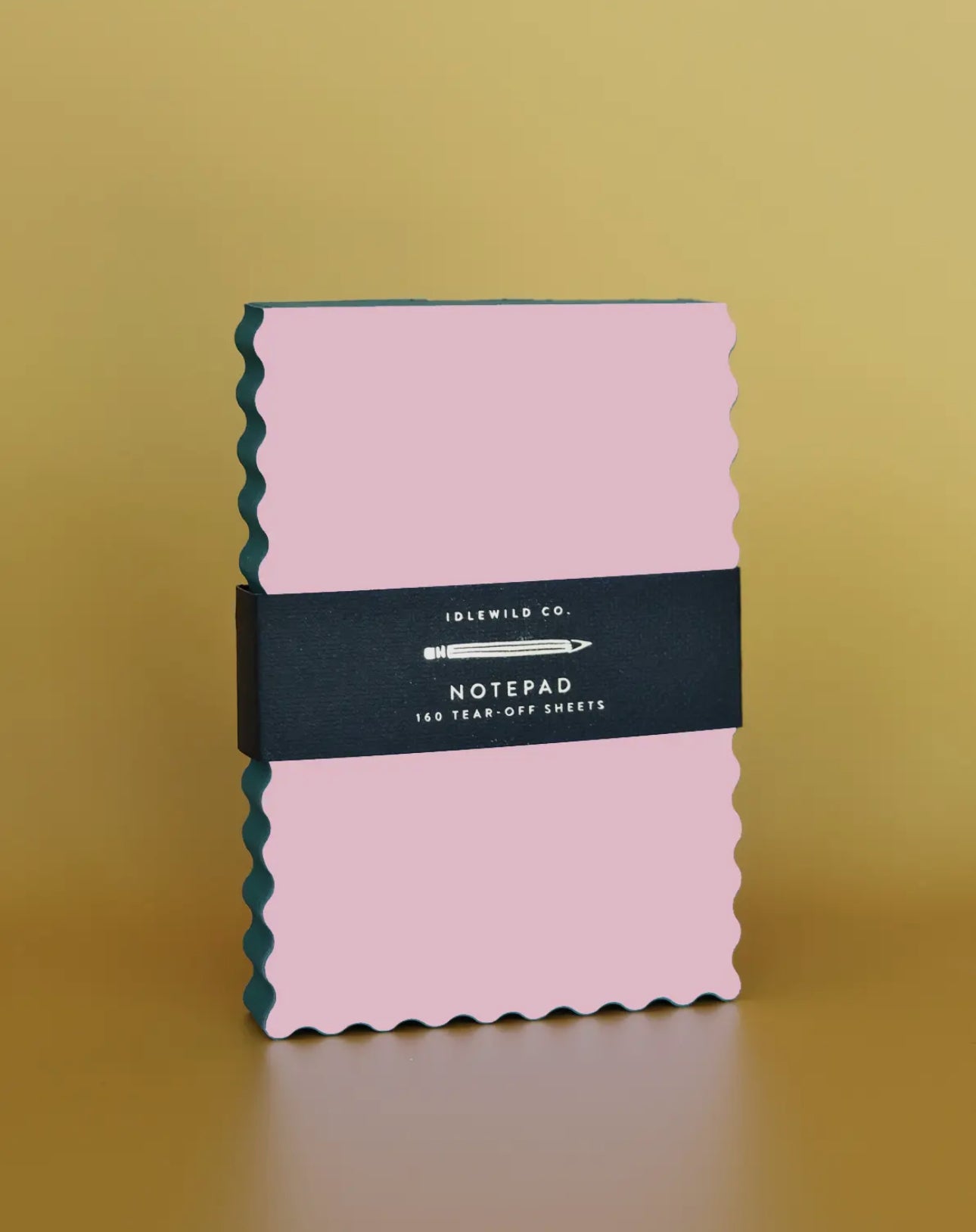 Mini Wave Shaped Notepad Pink + Evergreen Edge