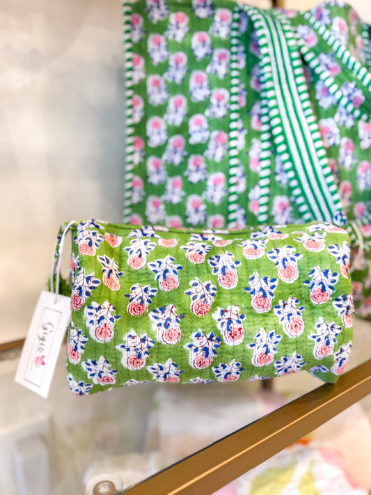 Wildflower Breeze Quilted Makeup Bag
