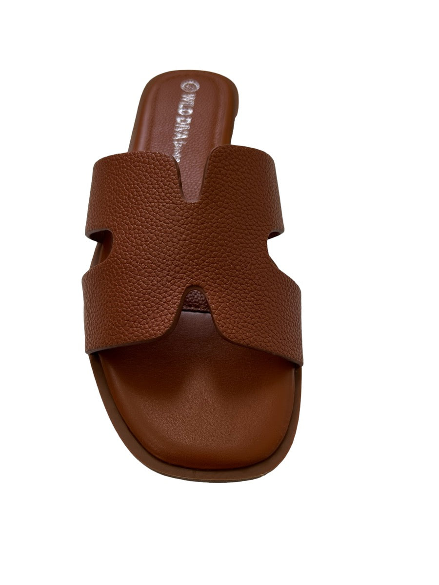 Brown Flat Slip on Sandal