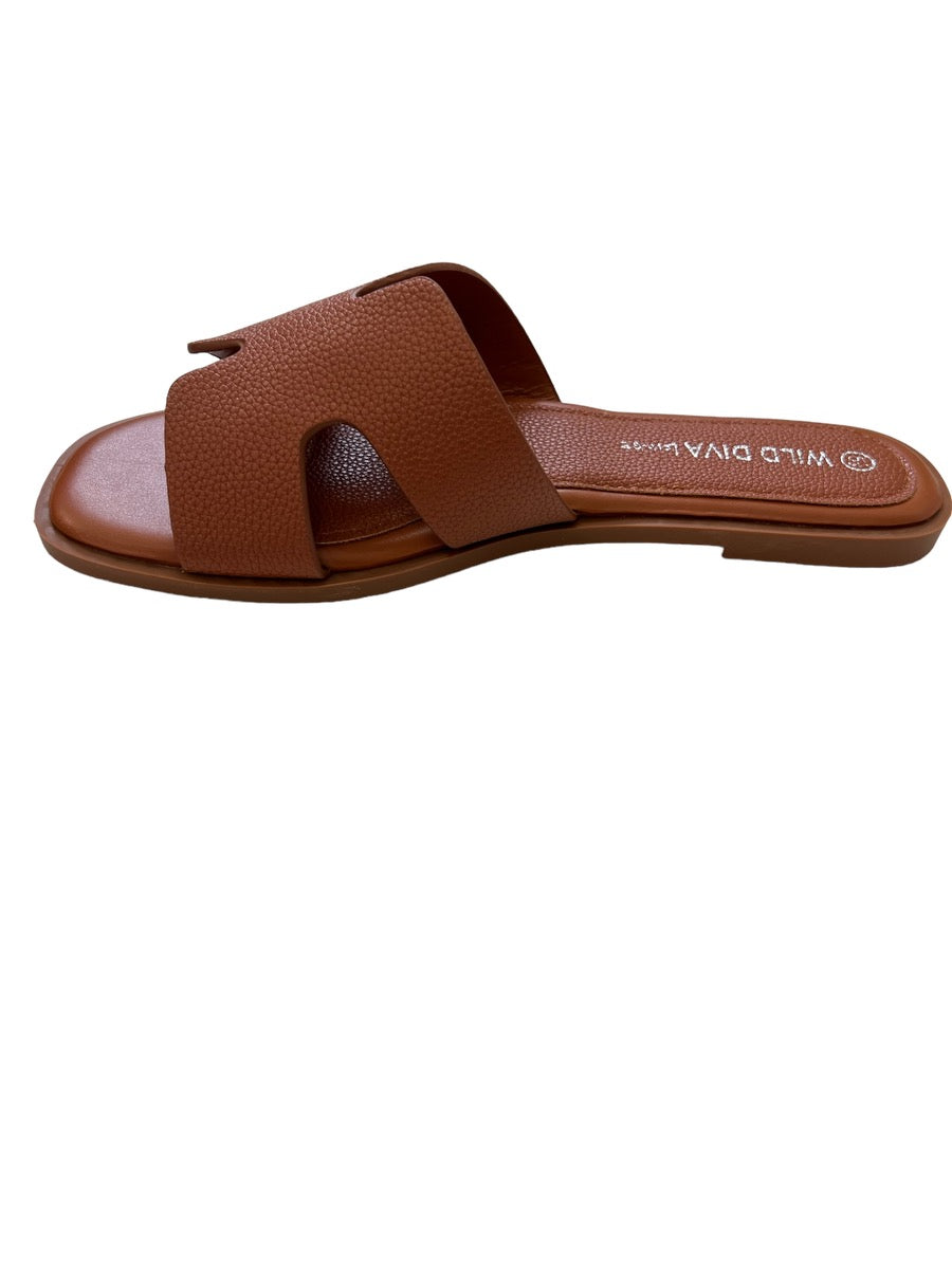 Brown Flat Slip on Sandal