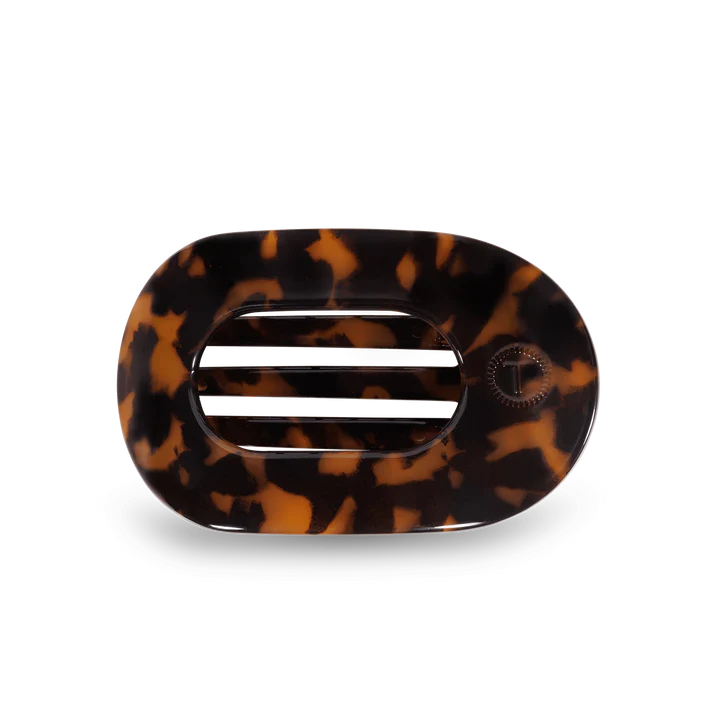 Tortoise Medium Flat Round Clip